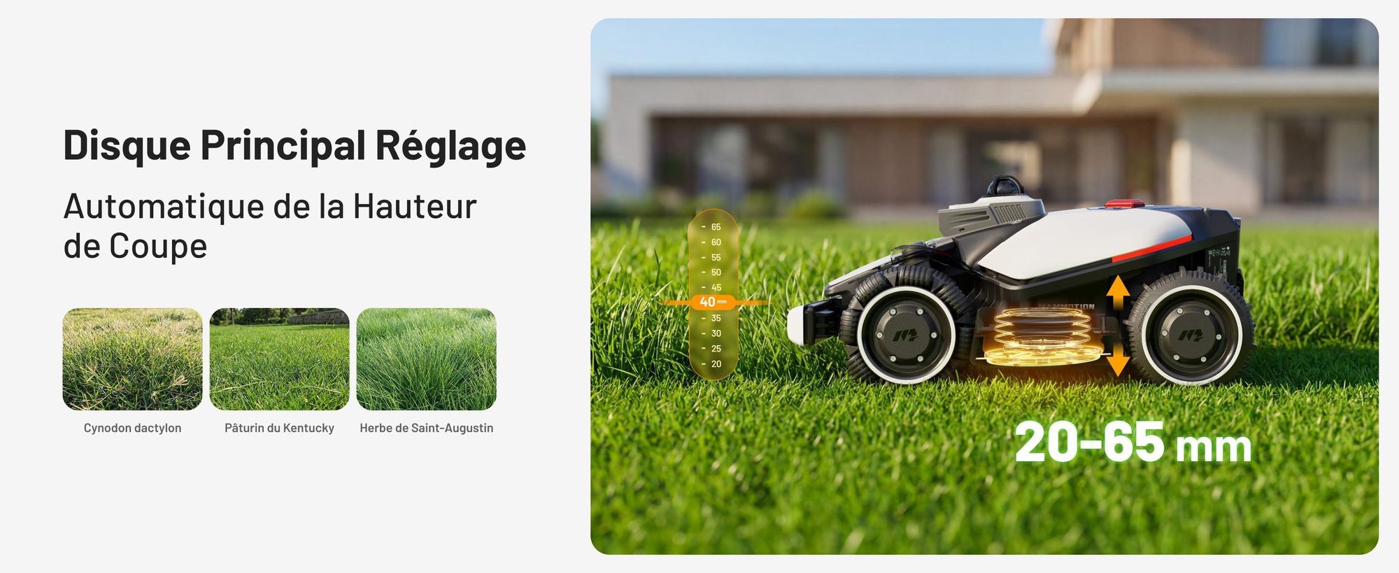 Robot tondeuse Mammotion LUBA Mini 2 AWD 1500 avec garage, sans fil, jusqu’à 1500 m², coupe bordures, DropMow, cartographie, 4G, APP