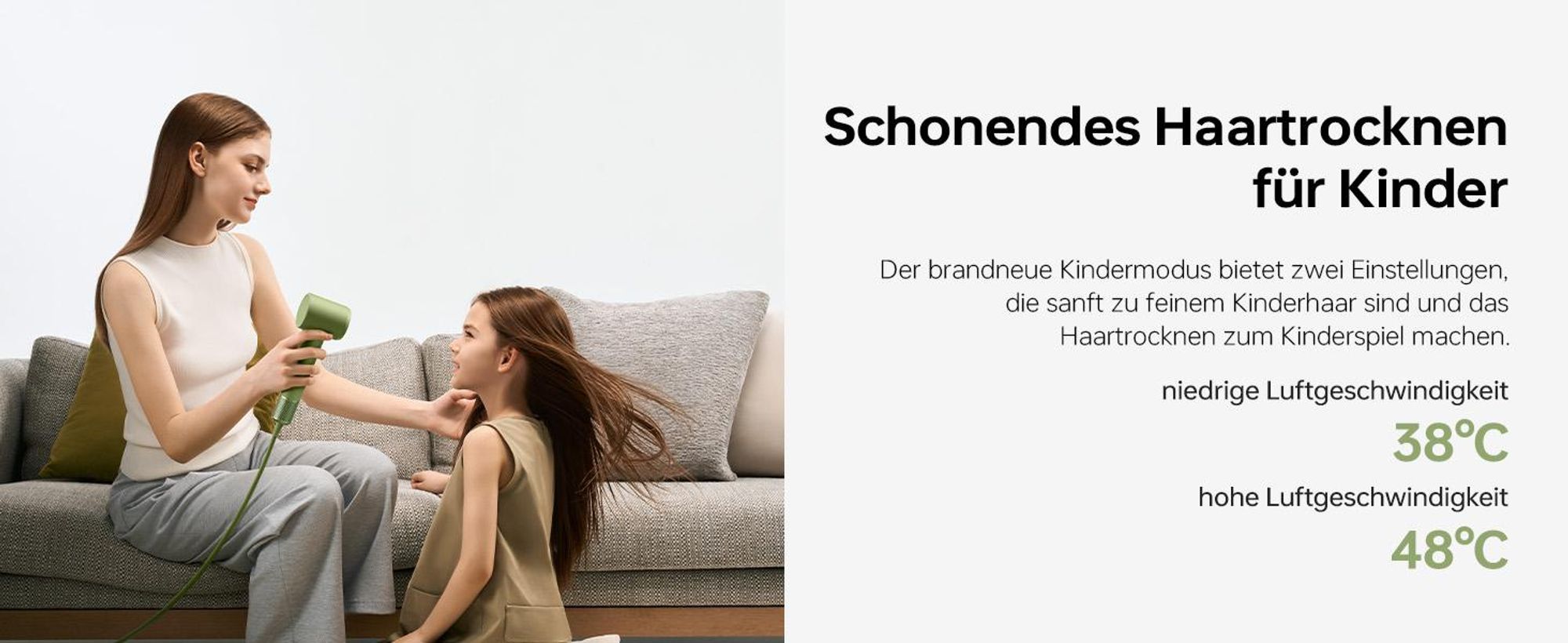 Laifen Mini Hochgeschwindigkeits-Haartrockner Grün