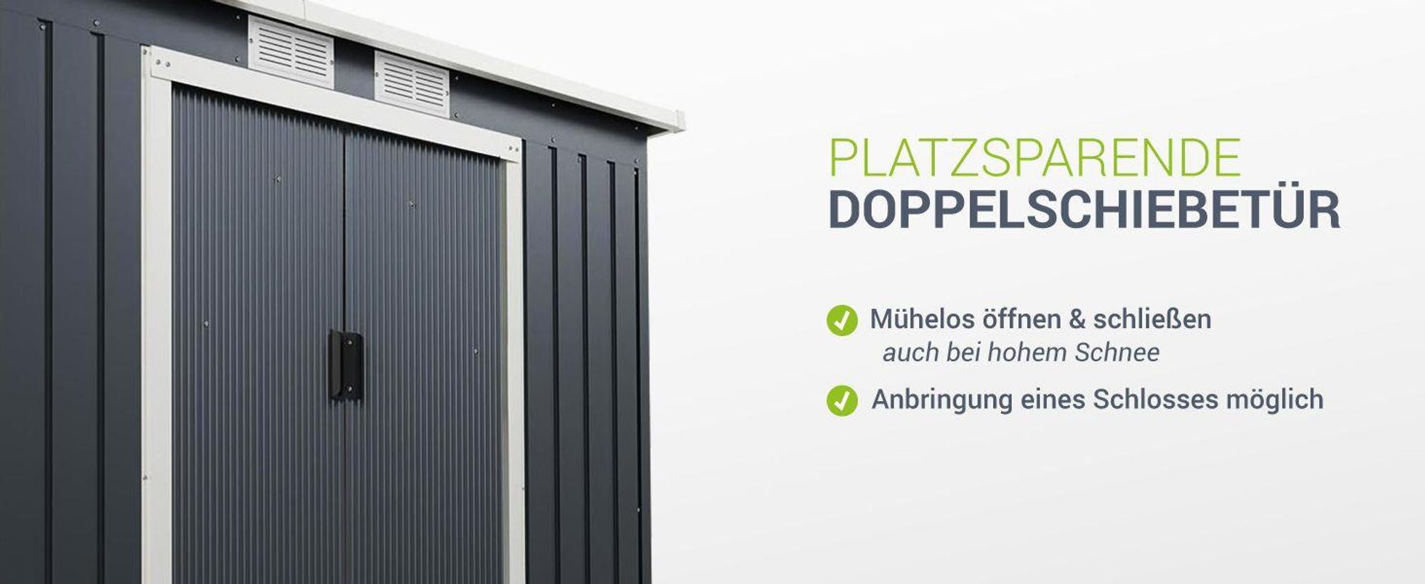 Juskys Metall Gerätehaus M mit Pultdach, Schiebetür & Fundament - 4m³ - Anthrazit
