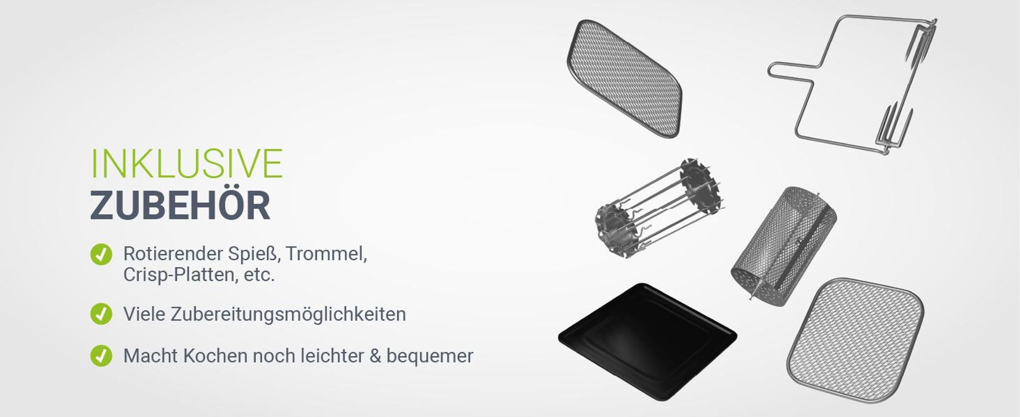Juskys Heißluftfritteuse 12L – Airfryer mit 10 Programmen, max. 200 °C & Zubehör - Schwarz