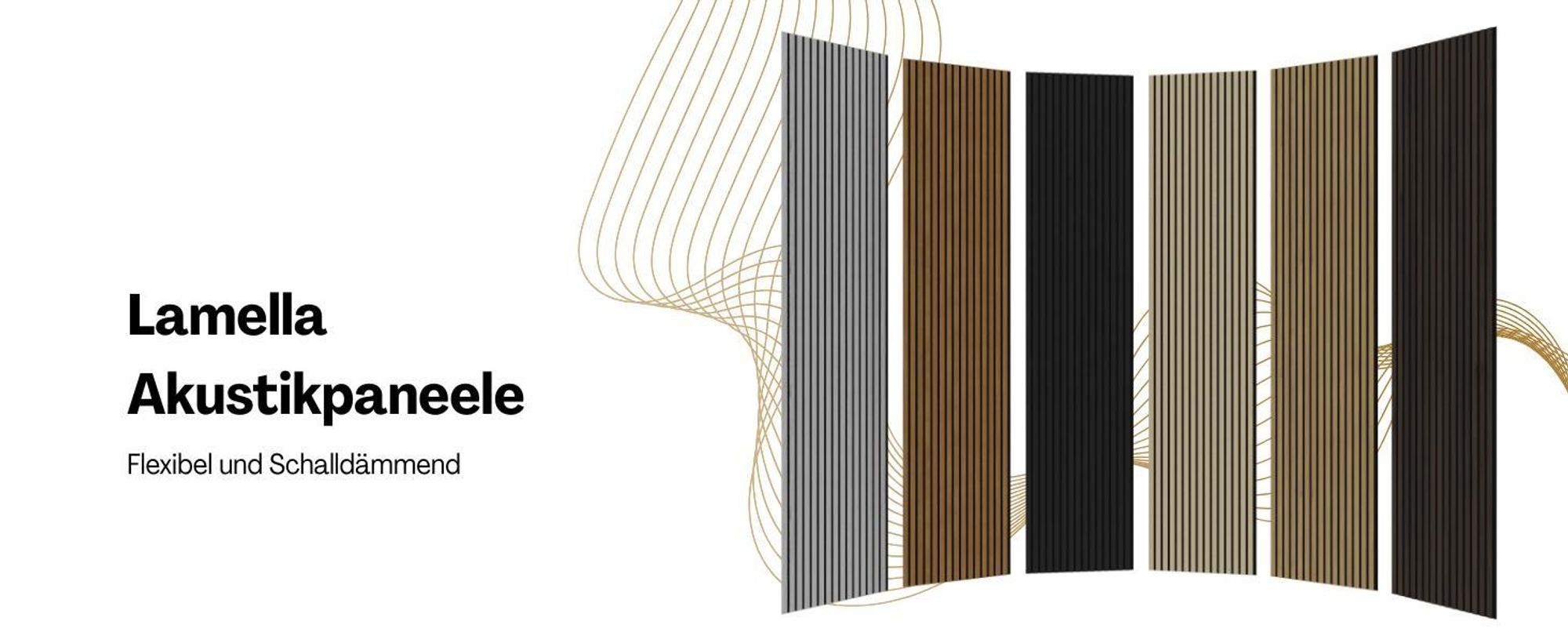 AKUSTIKO Lamella Akustikpaneele 4 Stück 280x60cm - flexible Filz MDF Wandpaneele fugenlos - überlappende Holz Lamellenwand, Paneel grau - Akustik Wandverkleidung (6.72m² Grey Ash)