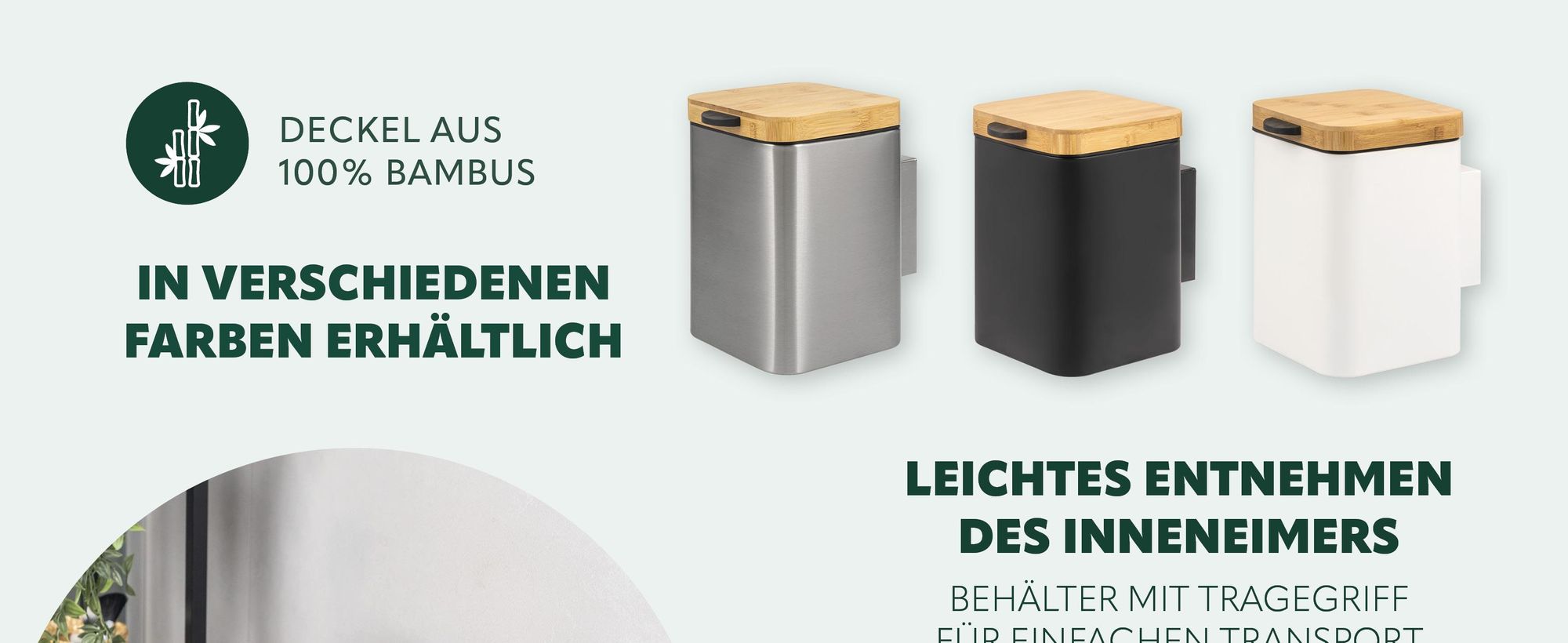 Das Bild zeigt den Kosmetikeimer in mehreren Farben