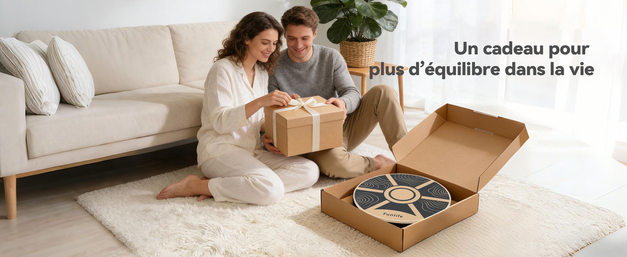 FunLife Balance Board rond en bois de bouleau TERRA – Appareil d'entraînement à l'équilibre pour un travail du tronc et un équilibre à 360°, antidérapant et durable, Core Disc jusqu'à 100 kg