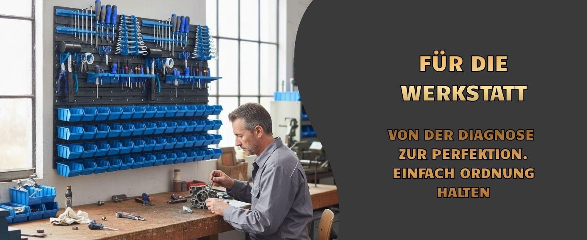 Lagersystem Wandregal 115x78cm, Werkzeughalterungen,  56 stck. Stapelboxen Schüttenregal Sichtlagerkästen, Extra Starke Wandplatten, Regal Erweiterbar, Werkstattregal Lagerregal Werkstattwandregal Ste