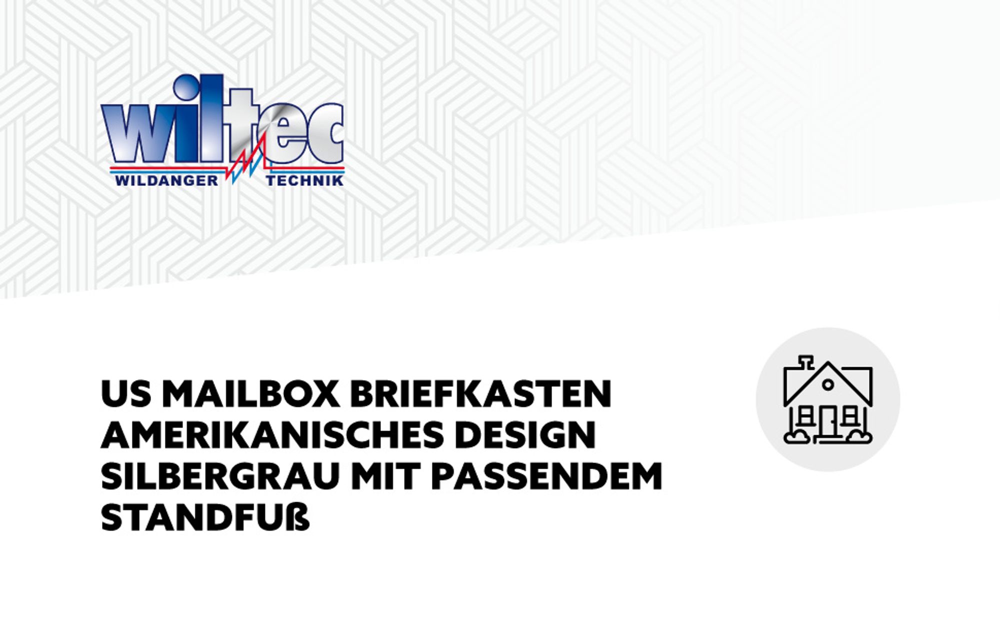 Wiltec Set US Mailbox silbergrau 180 x 220 x 480 mm, amerikanischer Briefkasten mit Fahne, Standbriefkasten Stahl amerikanisches Design mit passendem Standfuß