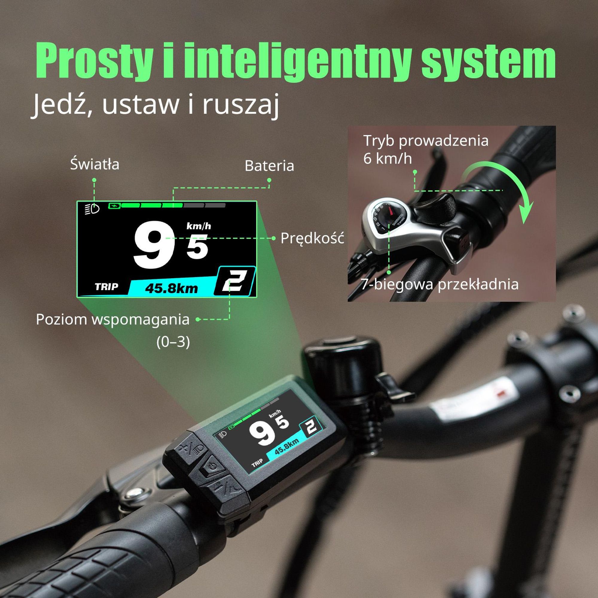 Rower elektryczny FAFREES F20 Flex – silnik 250 W, akumulator 36 V 20 Ah, zasięg 75–100 km, mechaniczne hamulce tarczowe – Kolor Czarny Metaliczny