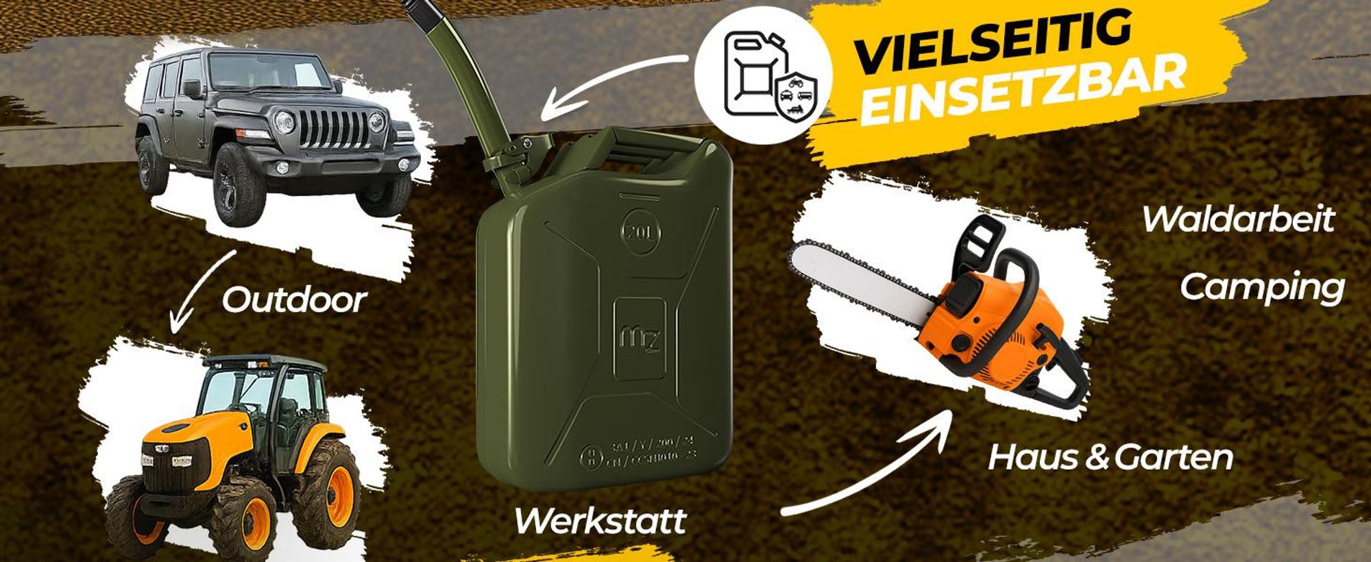 MONZANA® 20L Metallkanister 3er-Set