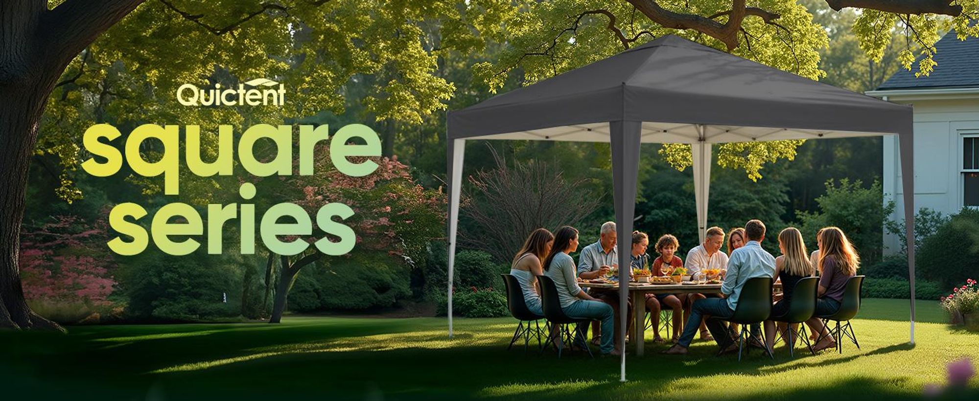 Quictent Pavillon 3x3m Wasserdicht Faltpavillon Stabil Winterfest, Pop-Up Klicksystem, UV-Schutz 50+, Gartenzelt, Partyzelt, Festzelt hellgrau