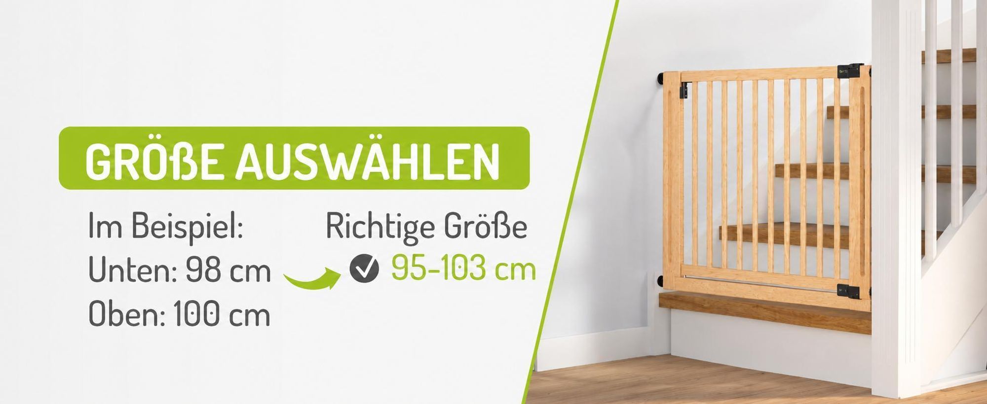 Schritt 3 – Aus den Messwerten die passende Miko-Variante wählen, im Beispiel 95–103 cm