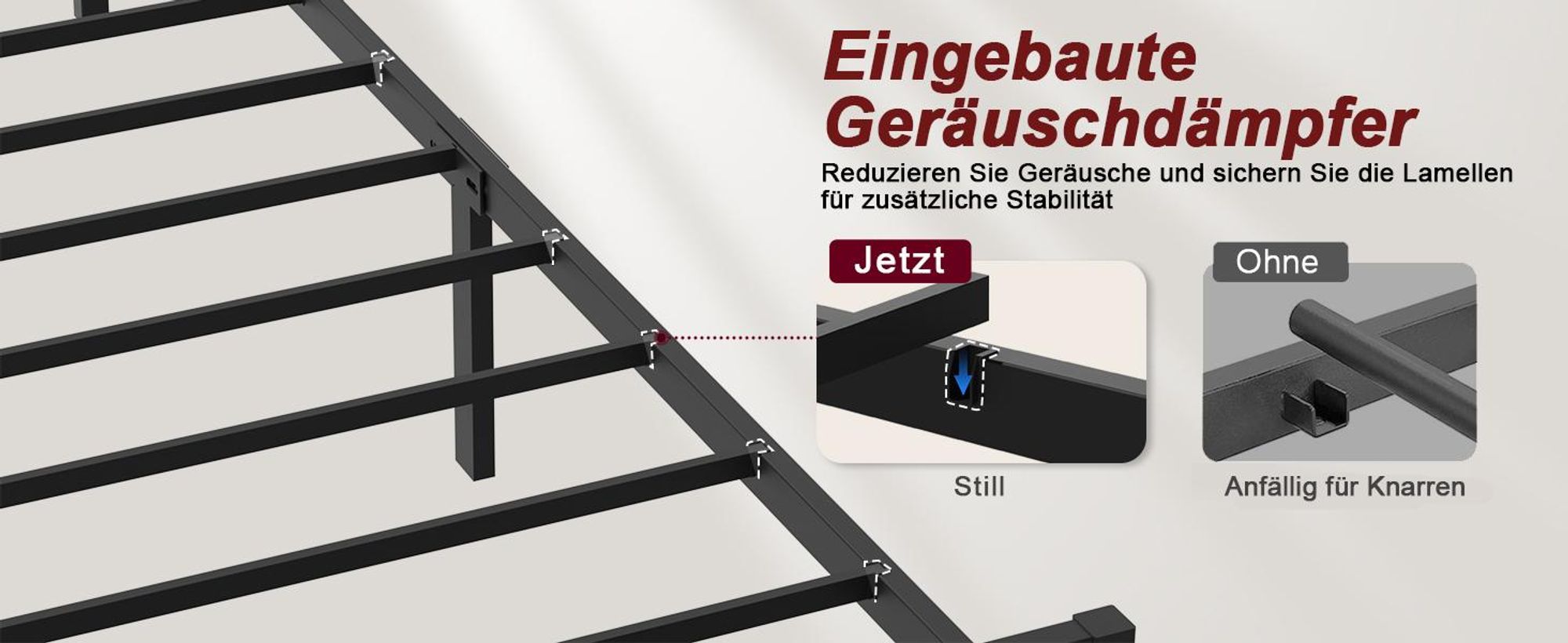 Bett mit Lattenrost 90x200 140x200 cm Einzelbett/Doppelbett Gästebett mit Kopfteil Metall Bettgestell