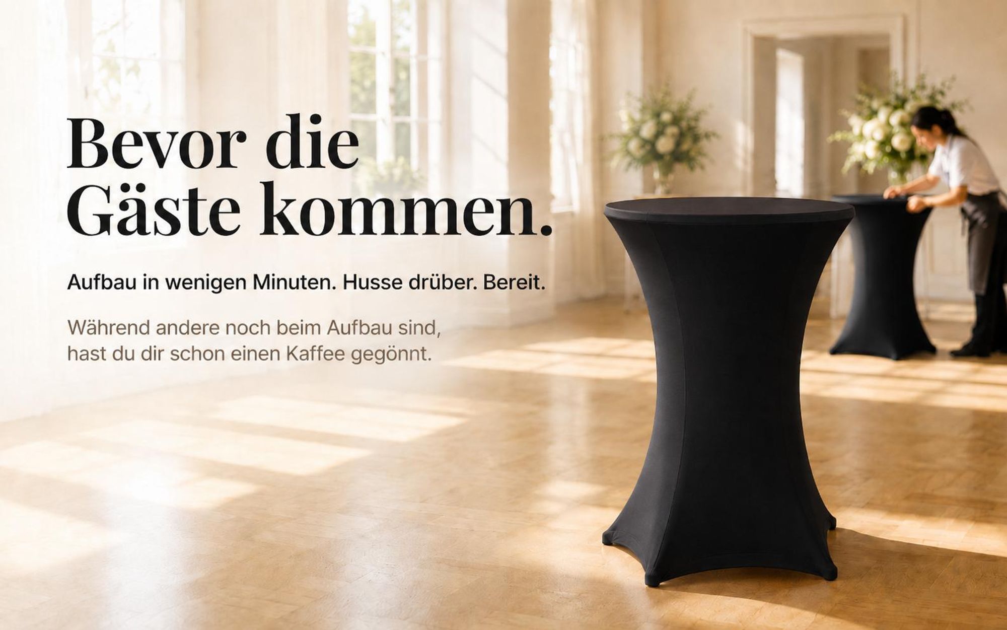 ONBEST Stehtisch | klappbar | mit Husse | Ø 80 cm | 60 kg | Tragkraft | 110 cm Höhe | Kratzfest | Wetterfest