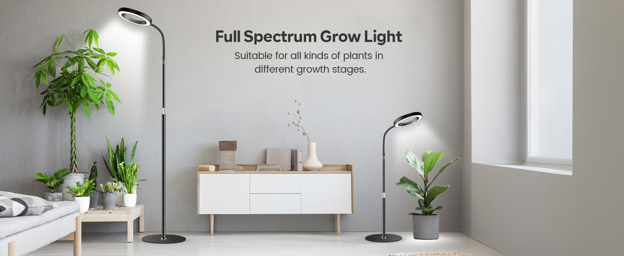 LED Pflanzenlampe, 72 LEDs, Vollspektrum Dimmbar, mit Zeitschaltuhr, 58-170 cm verstellbarem Stab, Gemüse Pflanzenlicht Grow Lampe, für Zimmerpflanzen