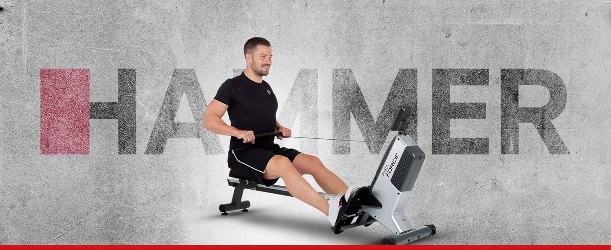 HAMMER Rudergerät Pro Force, 20 Programme, bis 120 kg Nutzergewicht