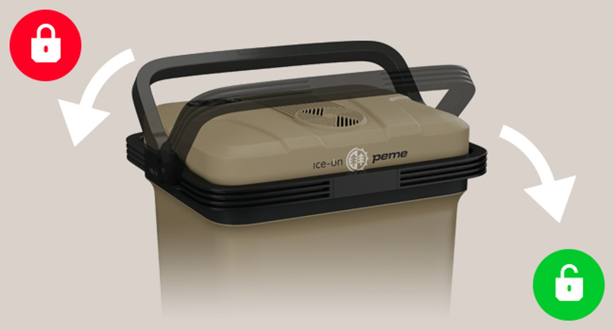 PEME Essential 23L Elektrische Kühlbox - Thermoelektrische Kühltasche Auto PKW LKW Camping Reise Mini Kühlschrank Warmhaltebox Outdoor Khaki Tragbar