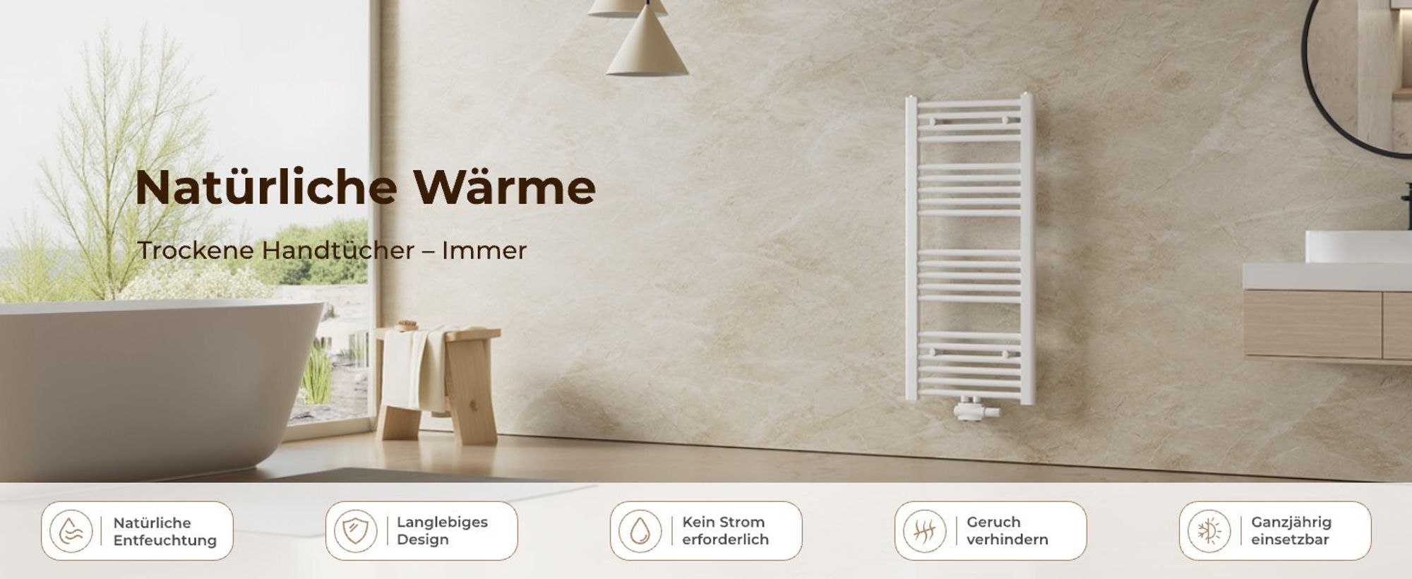 Heilmetz Badheizkörper 100 x 40 cm Weiß Handtuchtrockner Mittelanschluss Heizung Handtuchwärmer Heizkörper Bad Radiator für Zimmer 3㎡