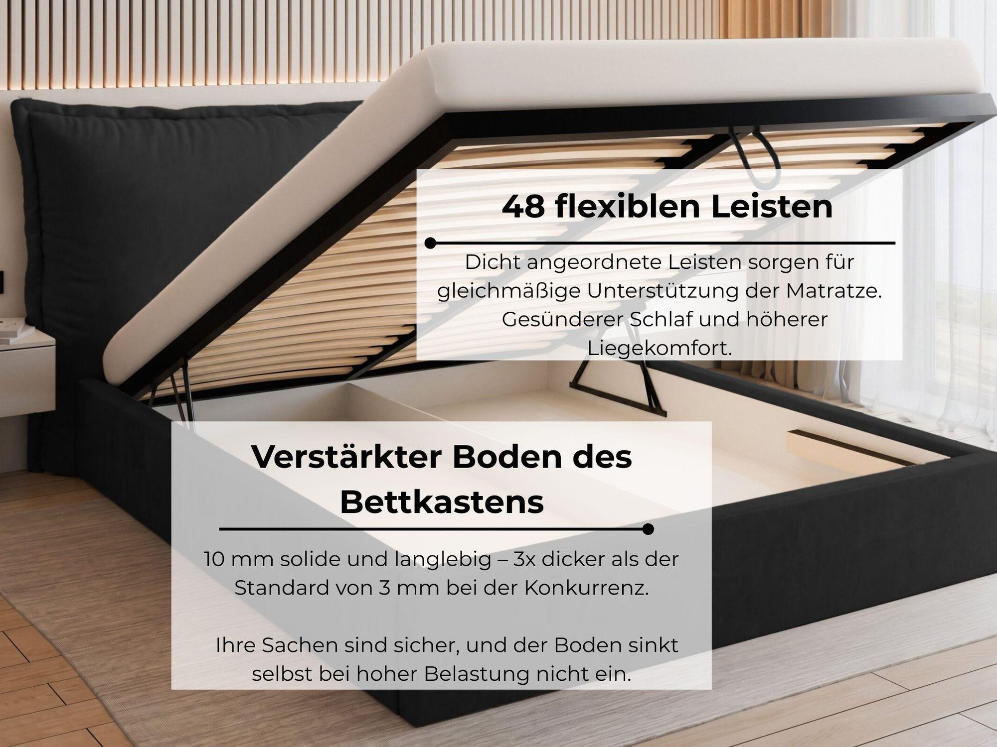 VALLH Polsterbett Bett 160x200 mit bettkasten Beige Samt - Kissenkopfteil mit lattenrost (Sofia Piano 17)