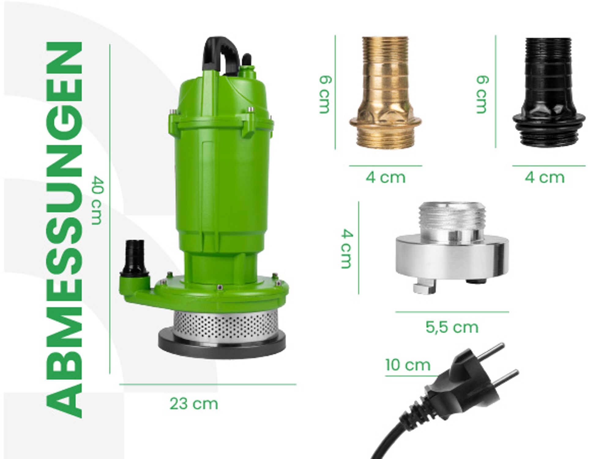 MalTec Tauchpumpe Schmutzwasserpumpe Reinwasserpumpe 1080l/h bis 5 Meter mit Kabel 10m Membranmotor 3,3kg