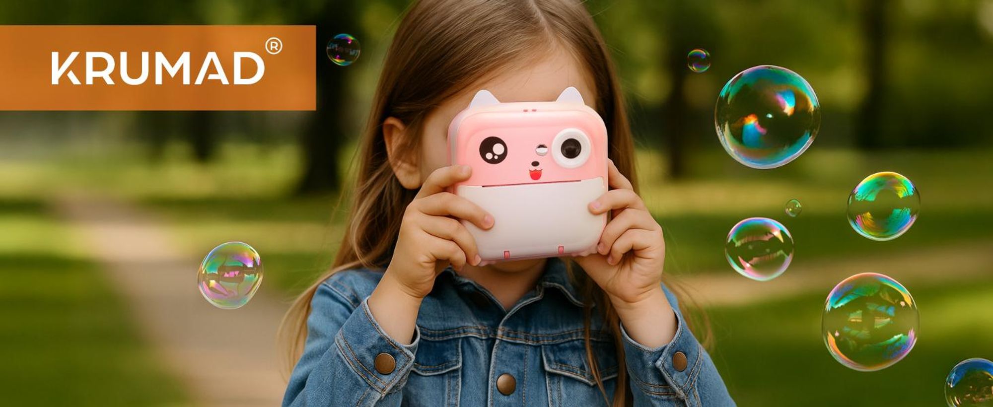 KRUMAD Mini Sofortbildkamera mit Drucker - 2in1 Kinderkamera & Fotodrucker, Bluetooth, Spiele, Video/Musik, Smartphone-Druck