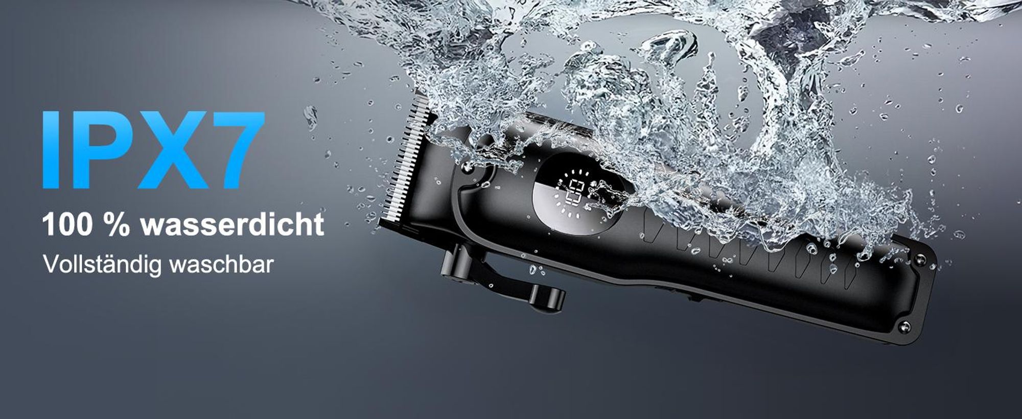 Haarschneider Haarschneidemaschine Profi, Bartschneider, Haarschneider 2 in 1 Set IPX7 Ganzkörper wasserdicht, Schnellladung & Lange Akkulaufzeit
