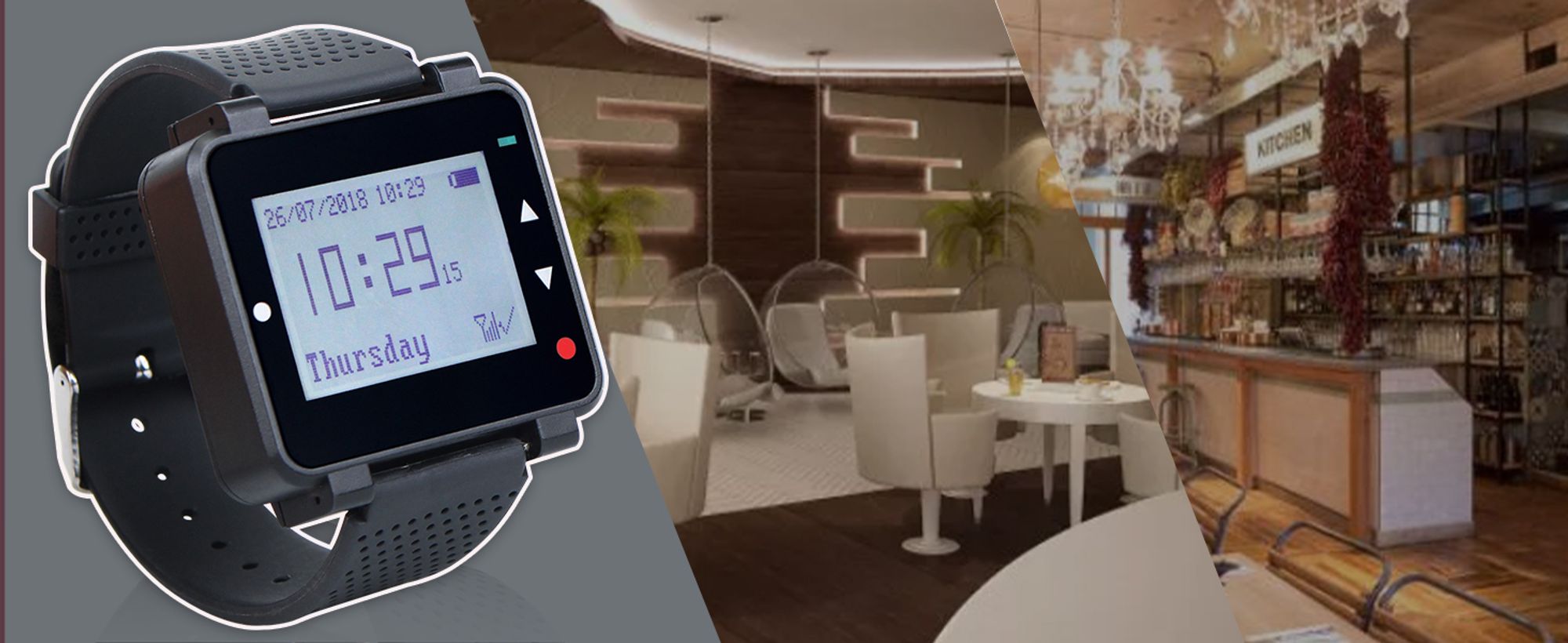 Retekess T128 Wireless Caregiver Pager Kellner Uhrenempfänger für TD007 und T117 Button im Restaurant Hospital Nursing Home