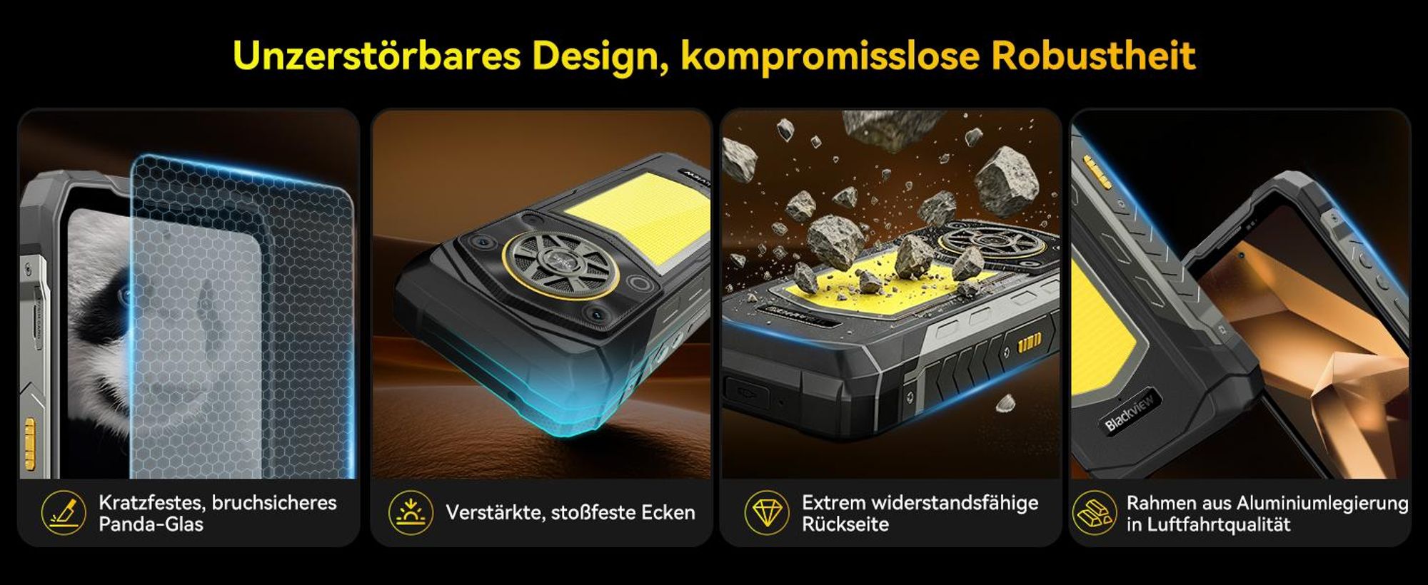 Blackview ROCK 5 Outdoor Smartphone Ohne Vertrag, 48+256GB, Android 16, 20000mAh, 33W, 120Hz, 2.4K, NFC, 108MP+50MP+20MP, 348LM, IP69K&IP68