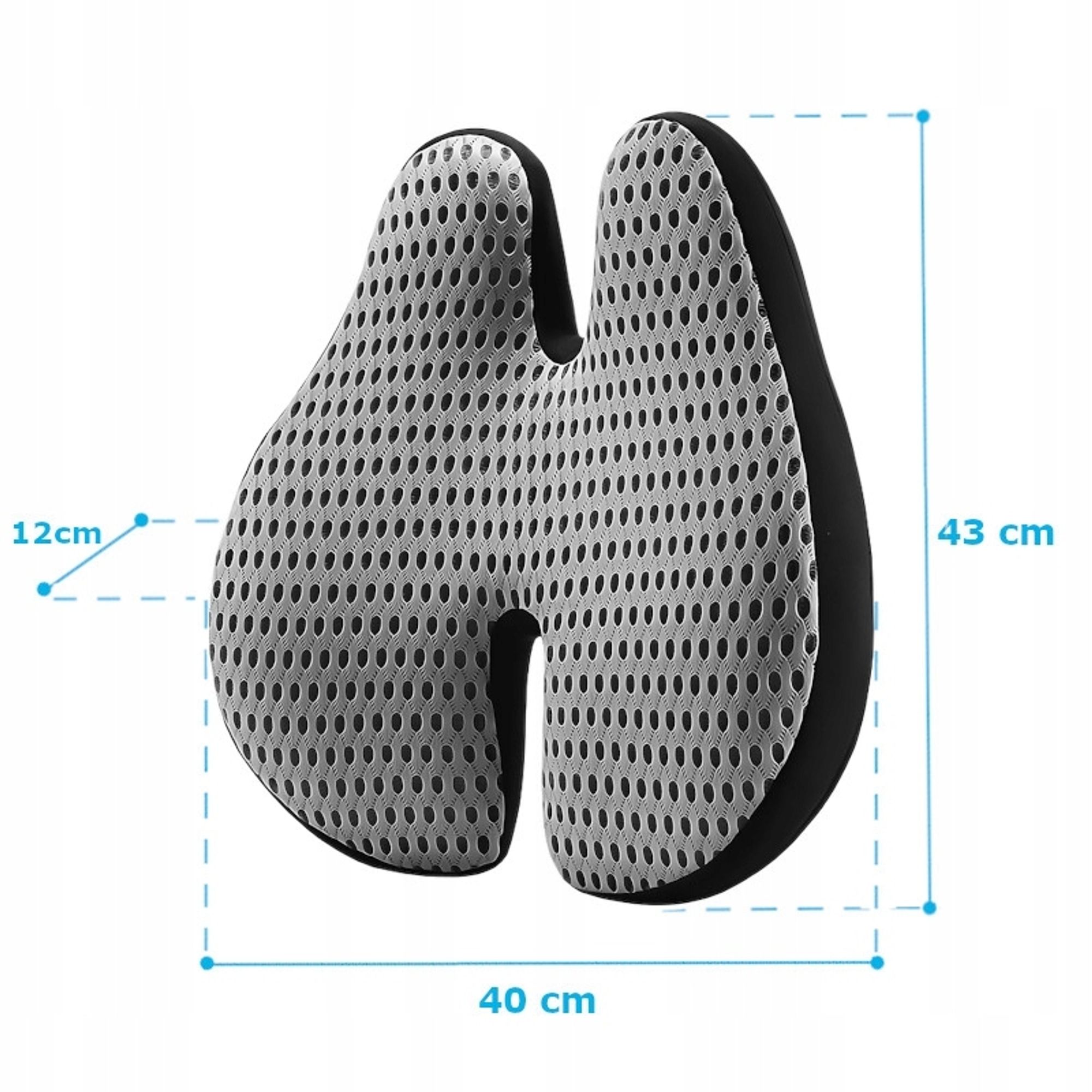 Lendenkissen aus Memory-Schaum für Bürostuhl & Autositz - Lordosenstütze Kissen Orthopädisches Rückenstütze - GRAU Ergonomisches Rückenkissen 40x43