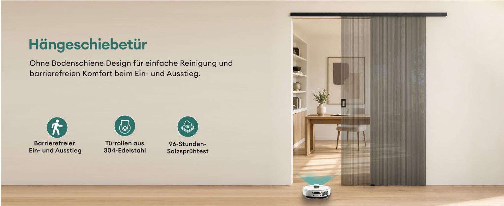 Mai & Mai Glasschiebetür komplettset softclose Zimmertür Matt Schwarz, BxH: 90x205cm 8mm ESG-Sicherheitsglas, Schiebetür Glas gebürstet Muranino-001