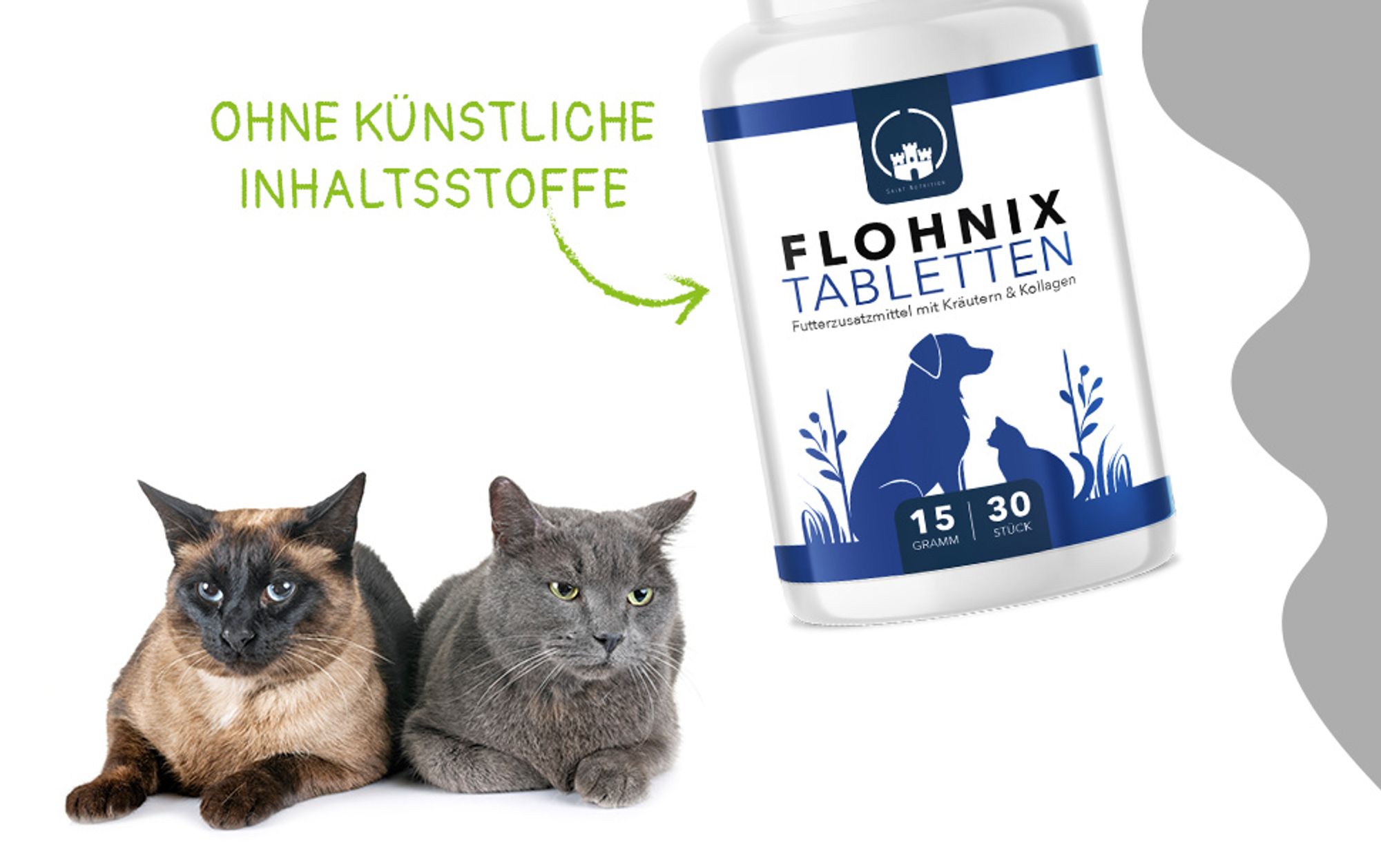 Saint Nutrition® Flohnix Tabletten - Läuse & Flöhe – für Hunde und Katzen – Flohmittel – natürliche Formel – Abwеhr gegen Flöhe und Läuse - Floh Hund