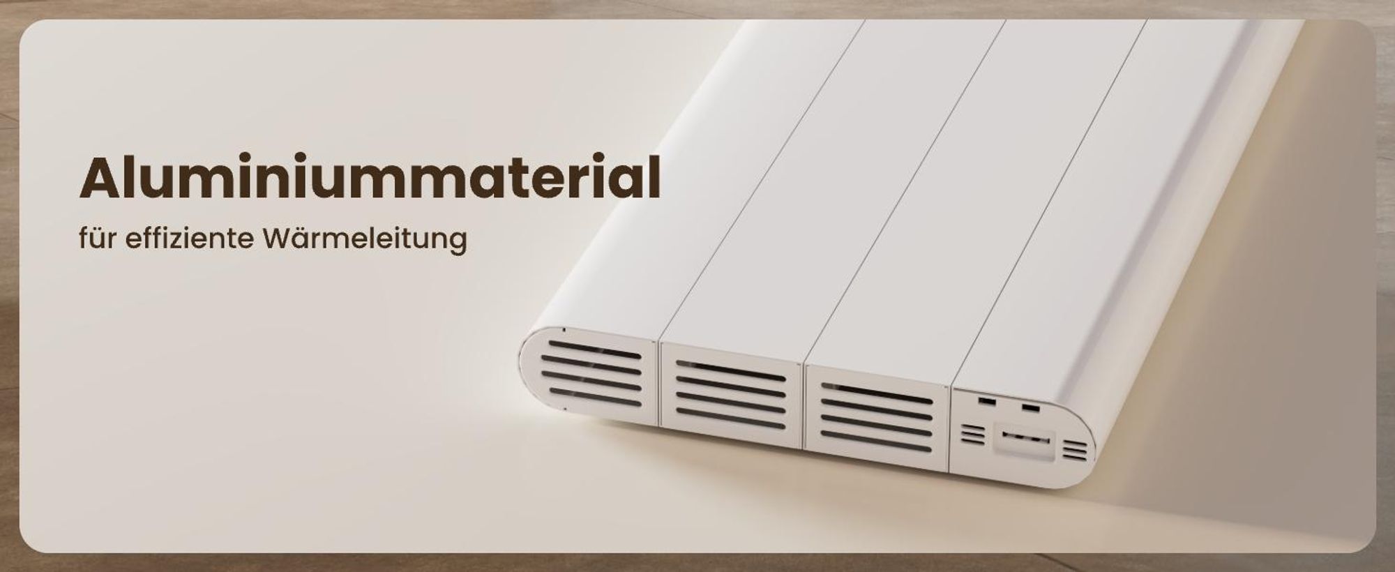 EMKE® Elektroheizung 1000W LCD Display Weiß Elektro Konvektor 1600x362x60mm WiFi + Alexa/Google Home, Wandmontage Elektroheizkörper für 9m² Raum