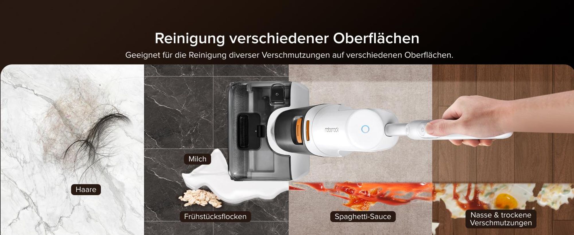 Roborock F25 GT Nass und Trockensauger, 20.000 Pa kabelloser All-in-One-Hartbodenreiniger, Selbstreinigung und Trocknung mit Hohe Temperaturen
