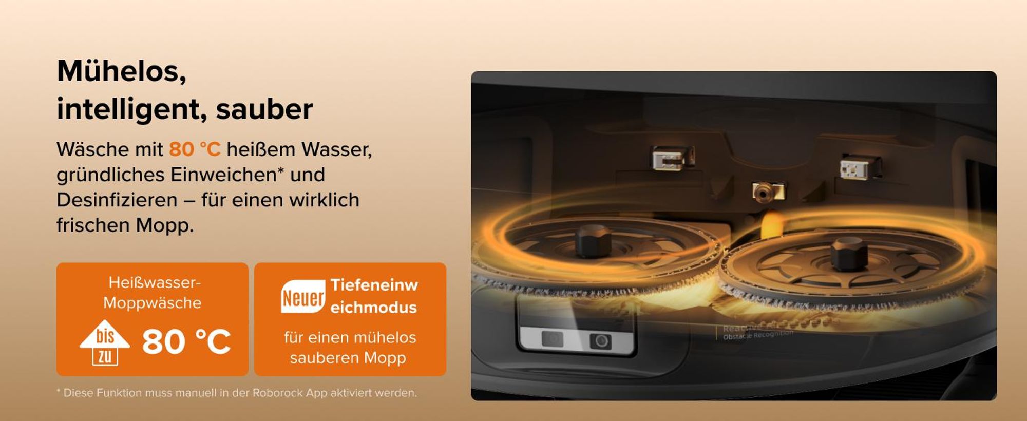 Roborock Qrevo Edge 2 Staubsauger Roboter, 25.000 Pa Saugroboter mit Wischfunktion Wischmopp-Hebefunktion, 80 °C Moppwäsche mit heißem Wasser, Schwarz