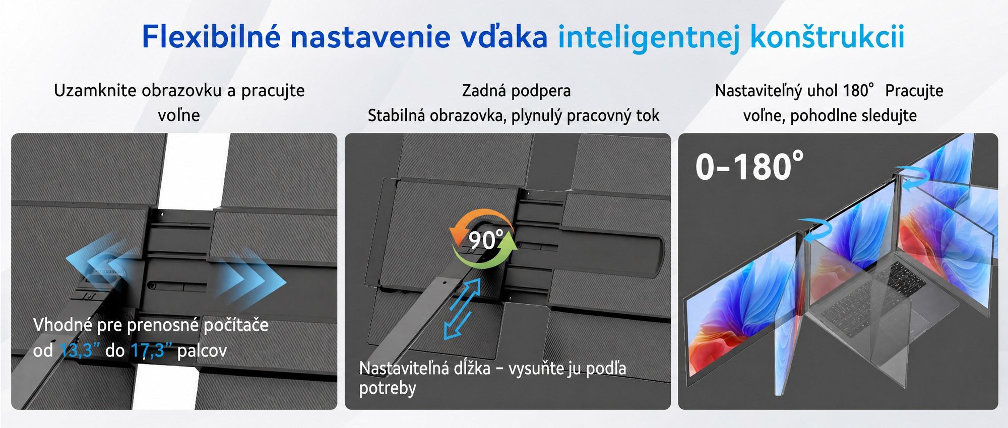 Prenosný monitor Blackview DCM6 14", monitor s dvoma obrazovkami pre notebooky, ultratenký, FHD, pre notebooky s uhlopriečkou 13,3" – 17,3", otočný o 180°, kompatibilný s Windows/Mac/Android