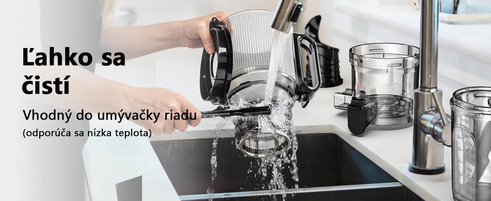 Pomalý odšťavovač LINKChef SJ-052-EU-BL, objem 1,8 l, vhodný na zeleninu a ovocie, trojitý filtračný systém, ľahko sa čistí - čierny