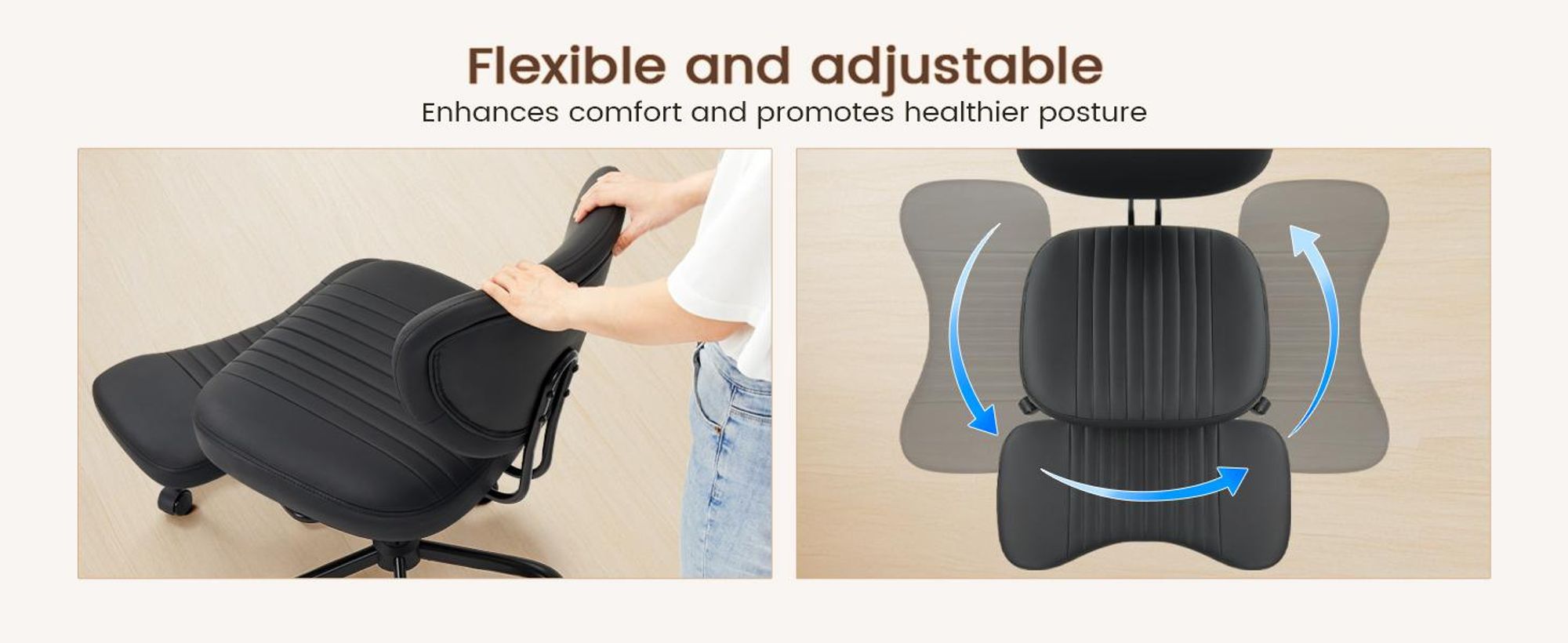 IWMH Bürostuhl mit Fußstütze, ADHS-Drehstuhl mit Rollen, Höhenverstellbar Schreibtischstuhl, Ergonomisch Stuhl mit Lendenwirbelstütze und Rückenlehne