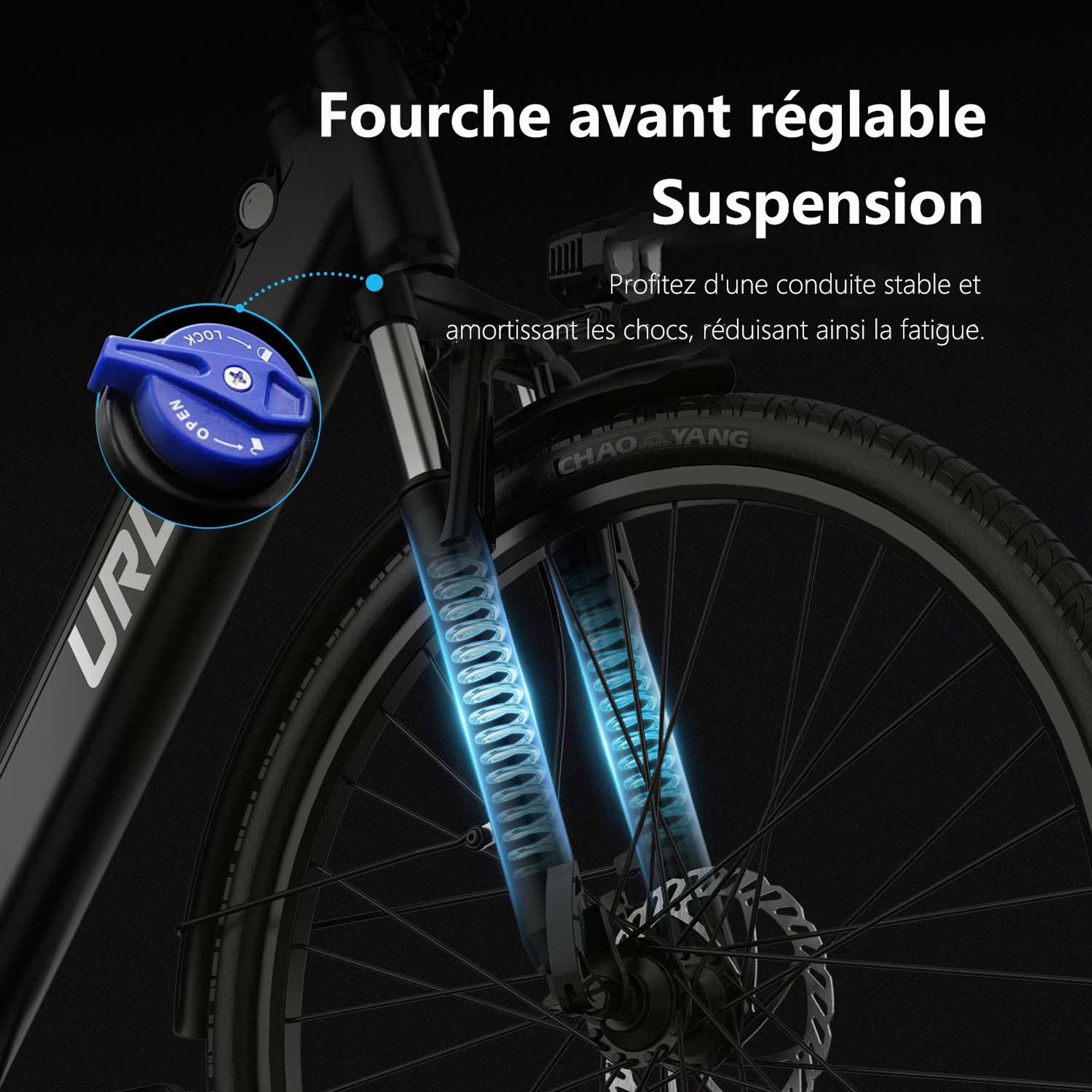 Vélo électrique URLIFE E26 - Moteur 250W Batterie 36V 13Ah Pneus De 26 Pouces  Freins à Disque -Blanc