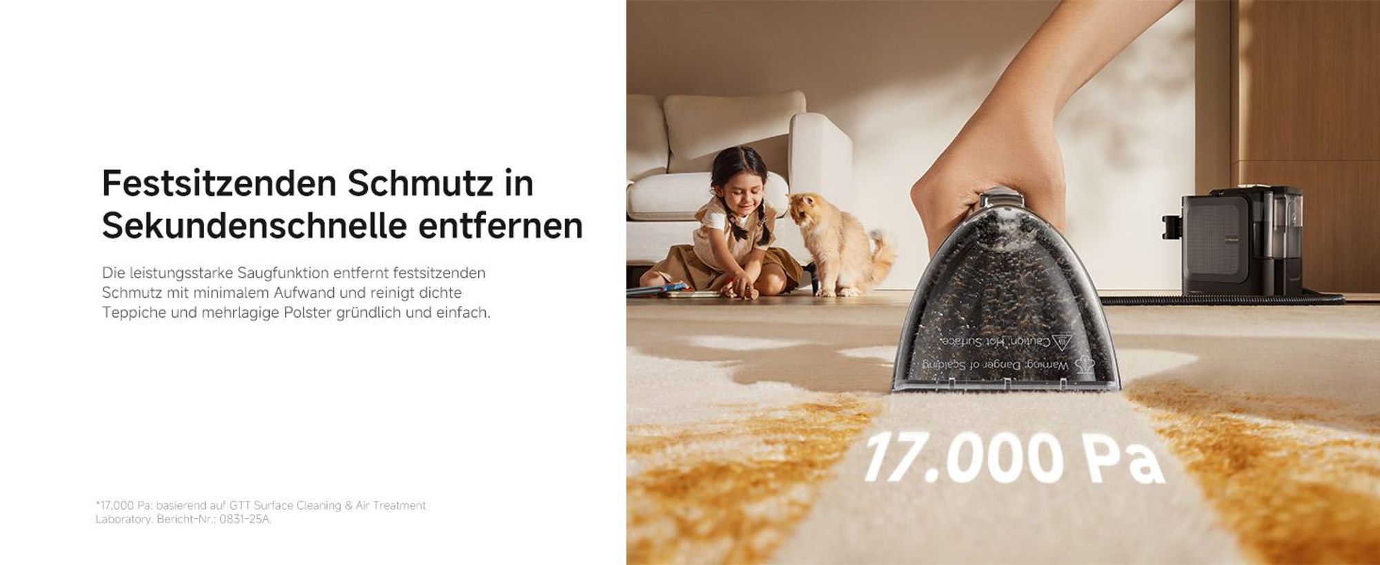 Dreame N20 Tragbarer Nass-und Trockensauger,17kPa Saugkraft,100°C Dampfreinigung,70°C Heißwasserreinigung,20Min Schnelltrocknung,Selbstreinigung