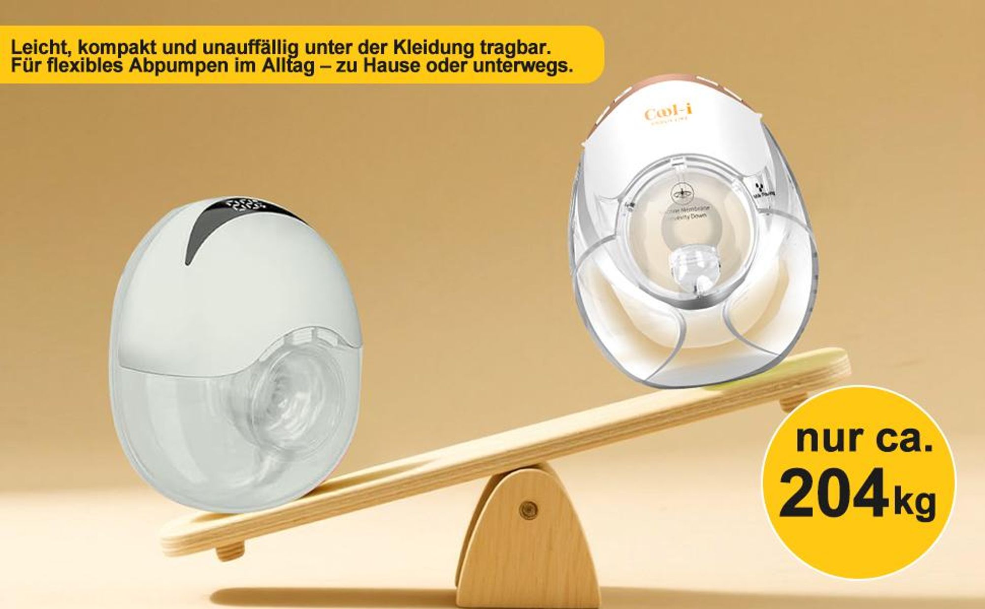 Cool-i® Elektrische Tragbare Milchpumpe GLE32 – BPA-frei, 3 Modi & 12 Stufen, 3 Flanschgrößen (18/21/24 mm), 300 ml