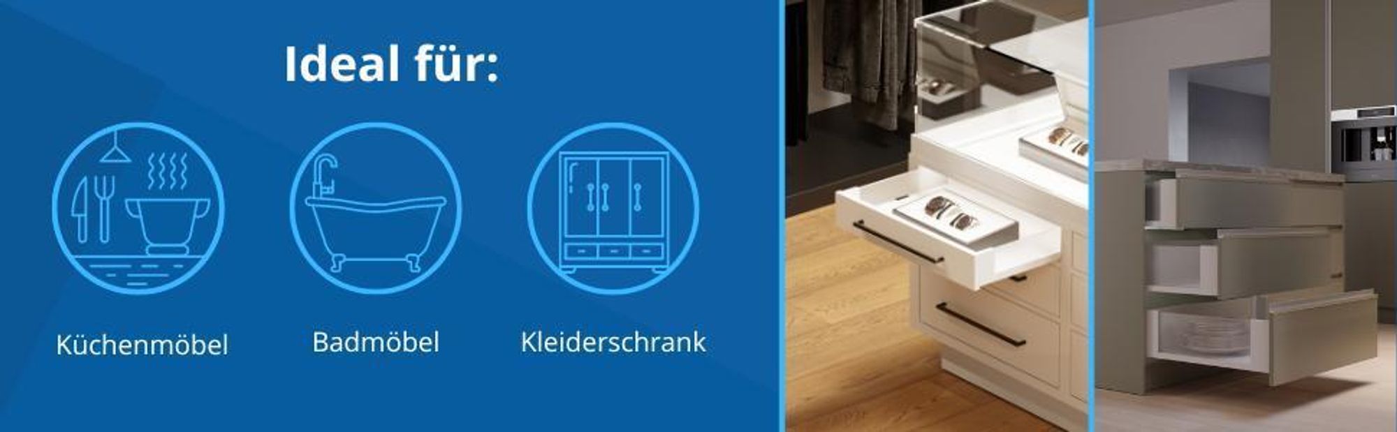 GTV, Metalbox PRESTIGE Schubladensystem, h=54mm l=500 mm, Grau, Führungssystem, Rollenführungen mit verstellbarer Befestigung