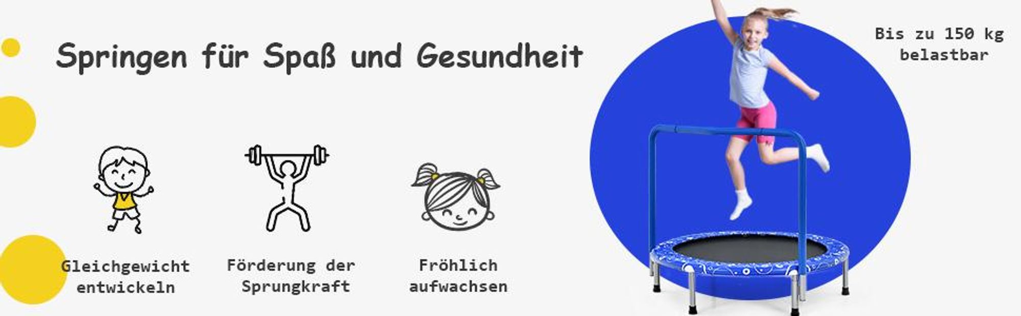 COSTWAY φ92cm Mini Trampolin, Fitness Trampolin faltbar, Kindertrampolin bis 150kg belastbar, Gartentrampolin, Indoor- und Outdoortrampolin