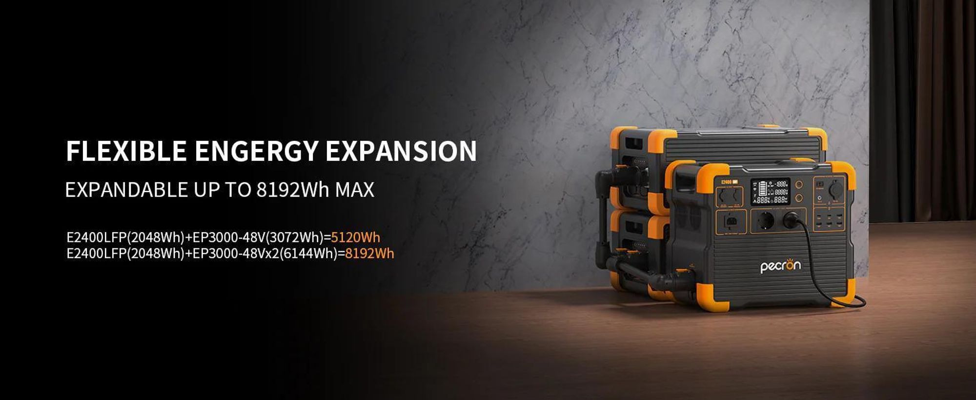 PECRON E2400LFP Draagbare Powerstation | 2048Wh 2400W LiFePO4 Accu