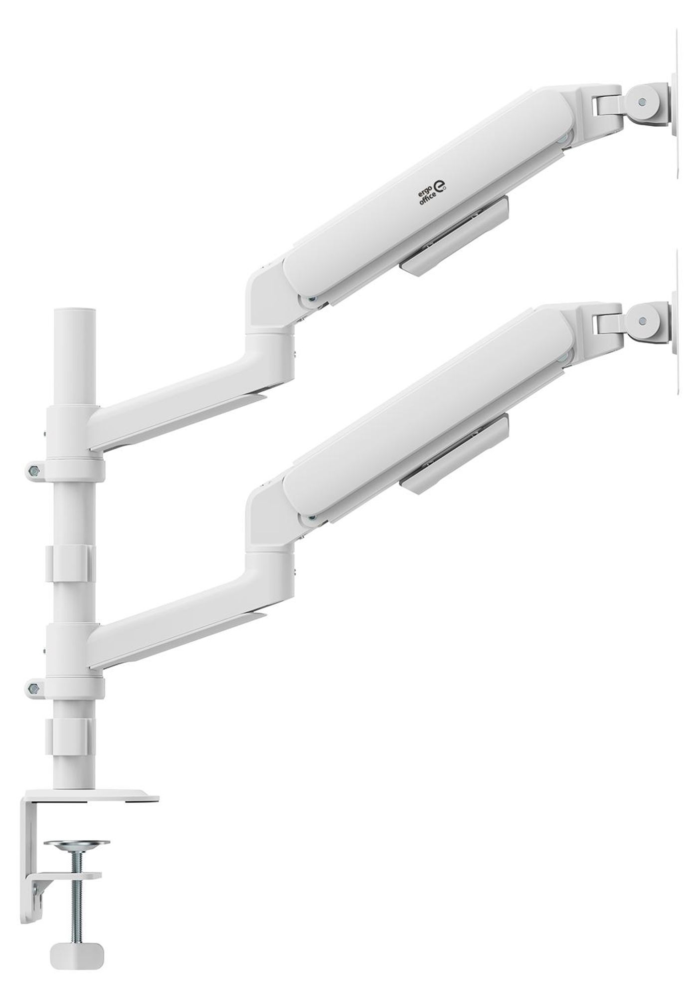 Ergo Office-Halterung/Aufhängung für 2 Monitore Gasfeder, 17"-32" 1-10 kg mattweiß ER-692 W