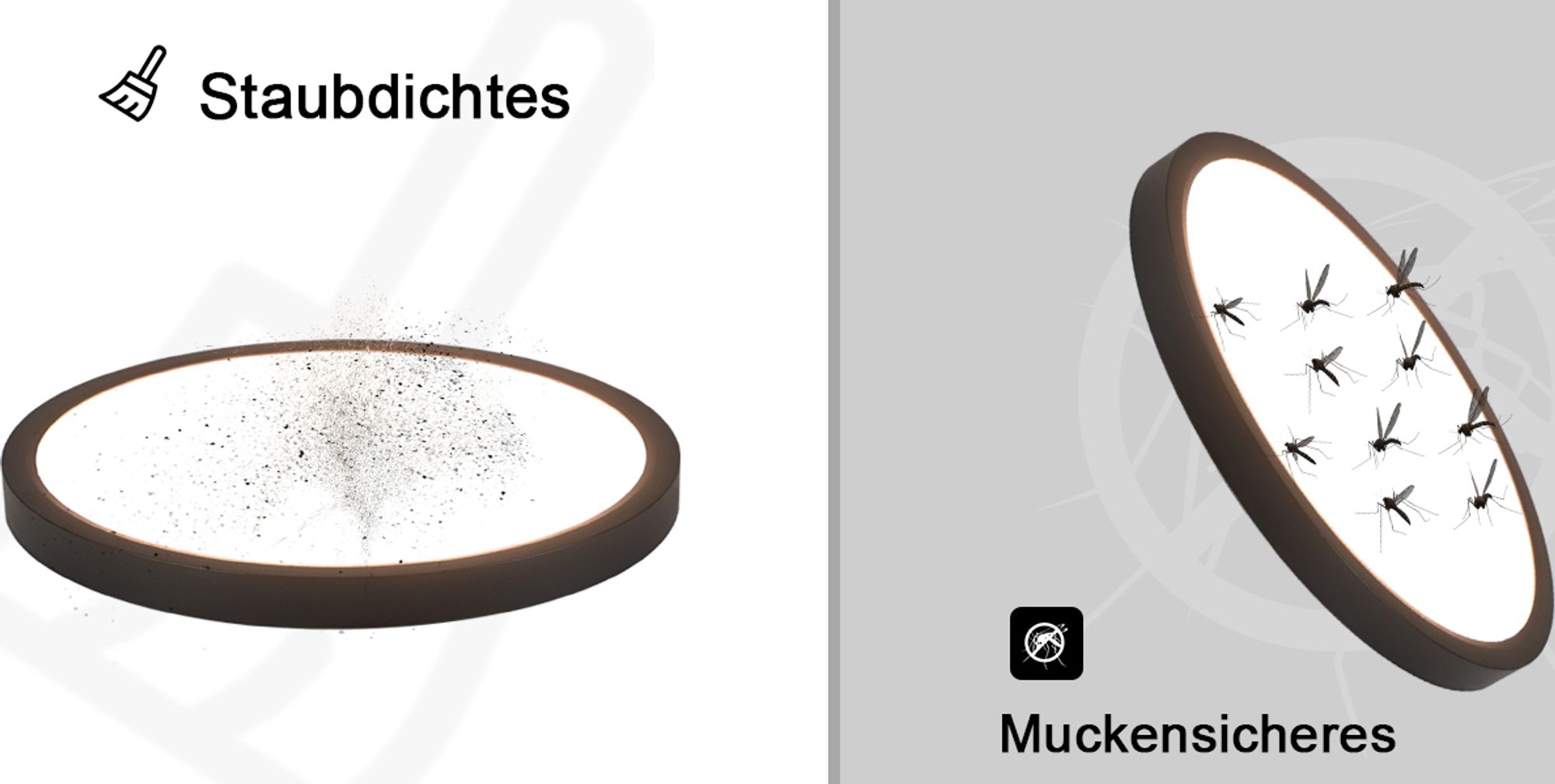 ZMH LED stropné svetlo čierne ploché stropné svietidlo 24W 30CM okrúhle stropné osvetlenie spálne strop IP44 4000K pre kuchyňu chodbu