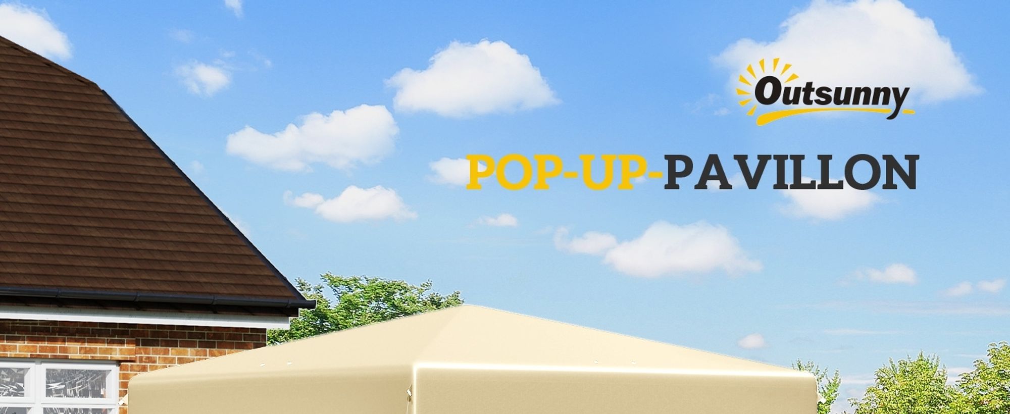 Outsunny Pavillon 3x3m wasserabweisend Stabil Winterfest Pop-up Faltpavillon