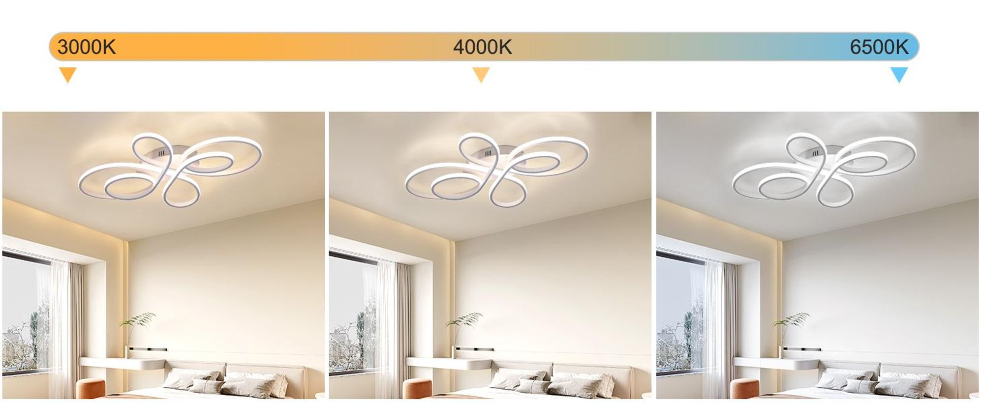 ZMH LED Deckenleuchte Weiß Deckenlampe Dimmbar mit Fernbedienung 90W 100CM Moderne Kreative Lampe für Wohnzimmer Schlafzimmer Esszimmer Büro Küche