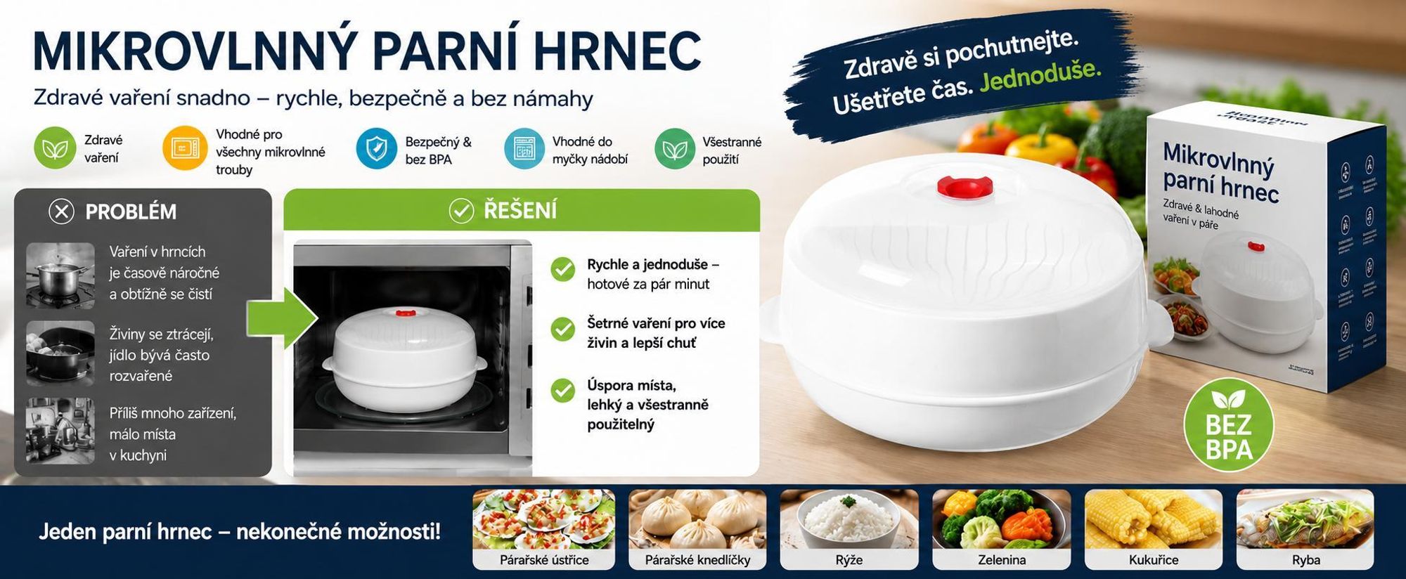 Parní hrnec do mikrovlnné trouby o rozměrech 14 × 25 cm, plastový parní hrnec, nádobí do mikrovlnné trouby bez zápachu s víkem – MICSTEAM kruhový