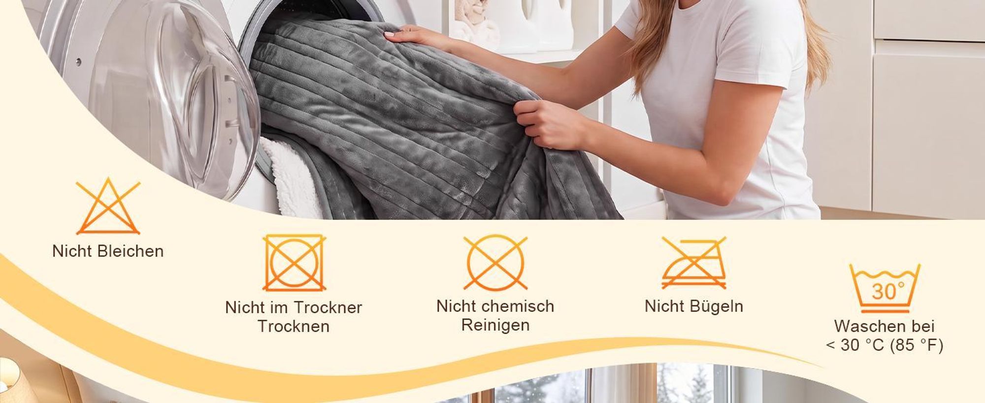 ZMH Wärmedecke Elektrisch Flanell 180x130cm Kuschelheizdecke 6 Temperaturstufen Timer Funktion Elektrische Wärmeunterbett für Bett Sofa Dunkelgrau