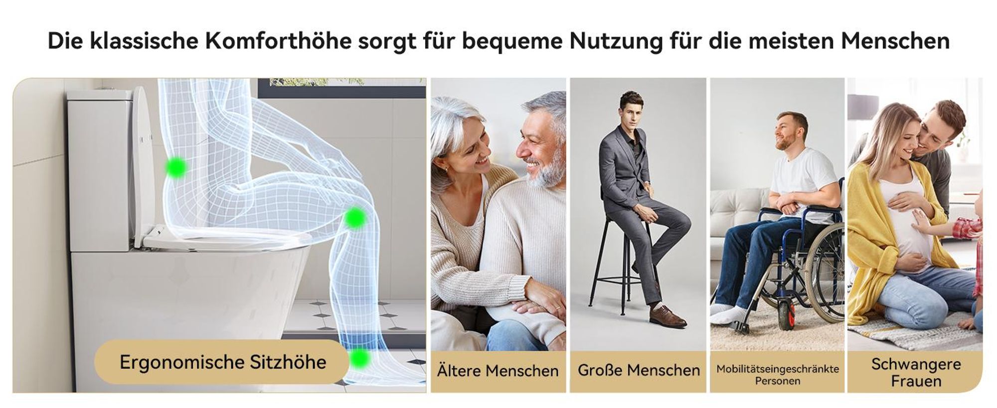 HOROW Spülrandlos Stand WC mit Spülkasten Komplettset, Keramik Stand Toilette mit Zwei-Mengen-Spülsystem, mit Toilettendeckel mit Absenkautomatik