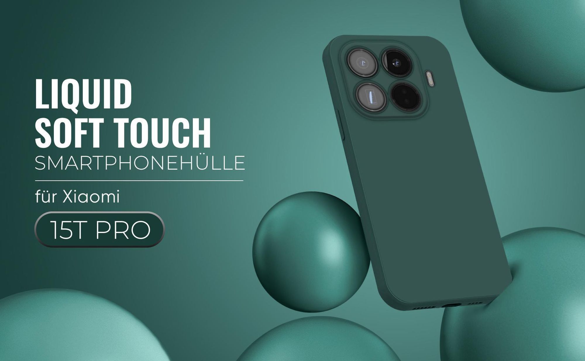 Soft Touch Smartphone Hülle in Grün für Xiaomi 15T