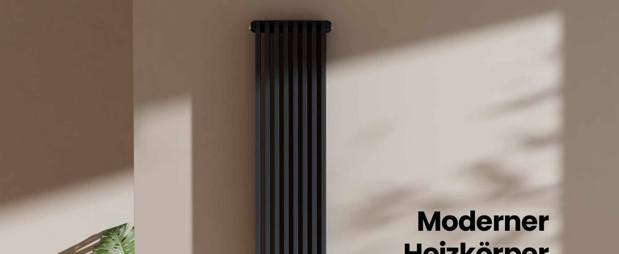 EMKE Design-Heizkörper D-Form 1800x348mm 1611W Red Dot Award Winner Anthrazit – Vertikal Montage, für 21,5 m², Bad & Wohnzimmer ohne Heizstab