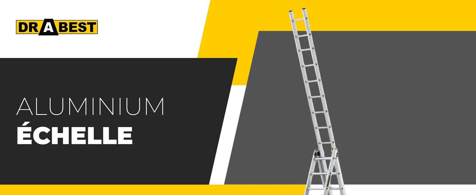 Drabest | Ladder - échelle 3x14 marches, échelle pliante - capacité de charge 150 kg - échelle en aluminium, échelle d'escalier, pieds antidérapants